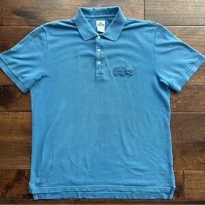Vintage Lacoste Large Croc Logo Polo Blue Mens Size 6